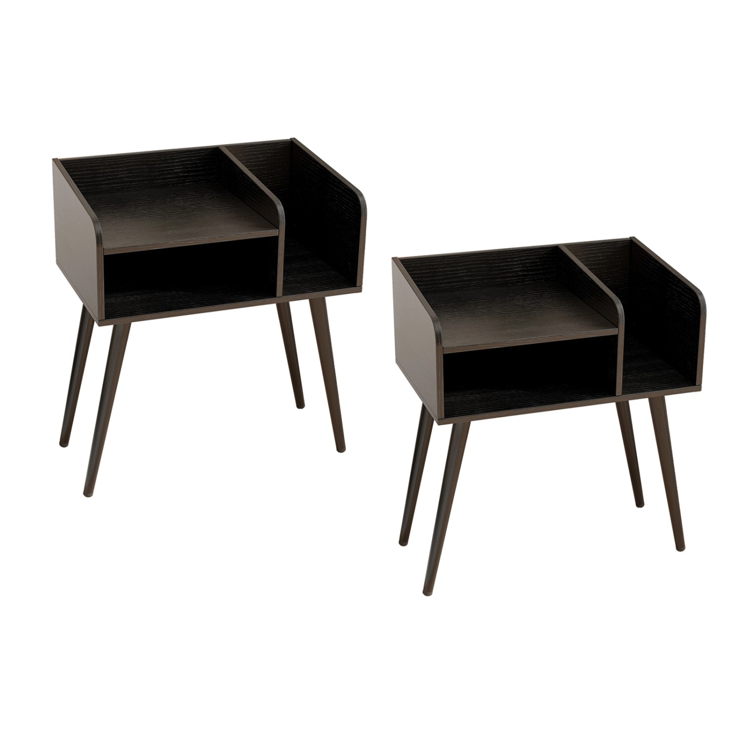 Costway Nachttisch 2er Set 50 x 32 x 58 cm Schwarz