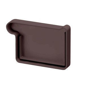 Inefa Rinnenboden links, dunkelbraun, für Kastenrinne NW 68, aus PVC, zur Abdichtung der Dachrinne.