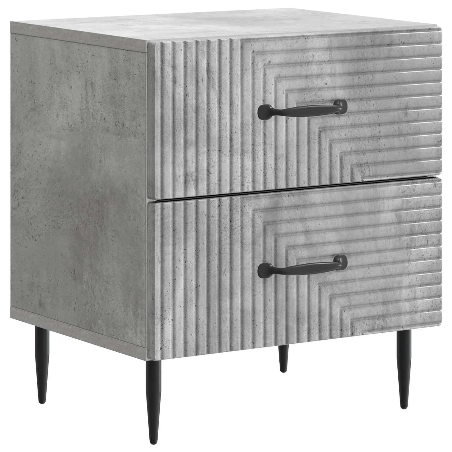 vidaXL Nachttisch 2 Stk Betongrau 43 x 34,5 x 47,5 cm Holzwerkstoff 894762_3
