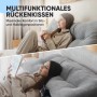 Graues Björn&Schiller Rückenkissen (70cm) mit waschbarem Bezug als Rückenstütze und Lesekissen.