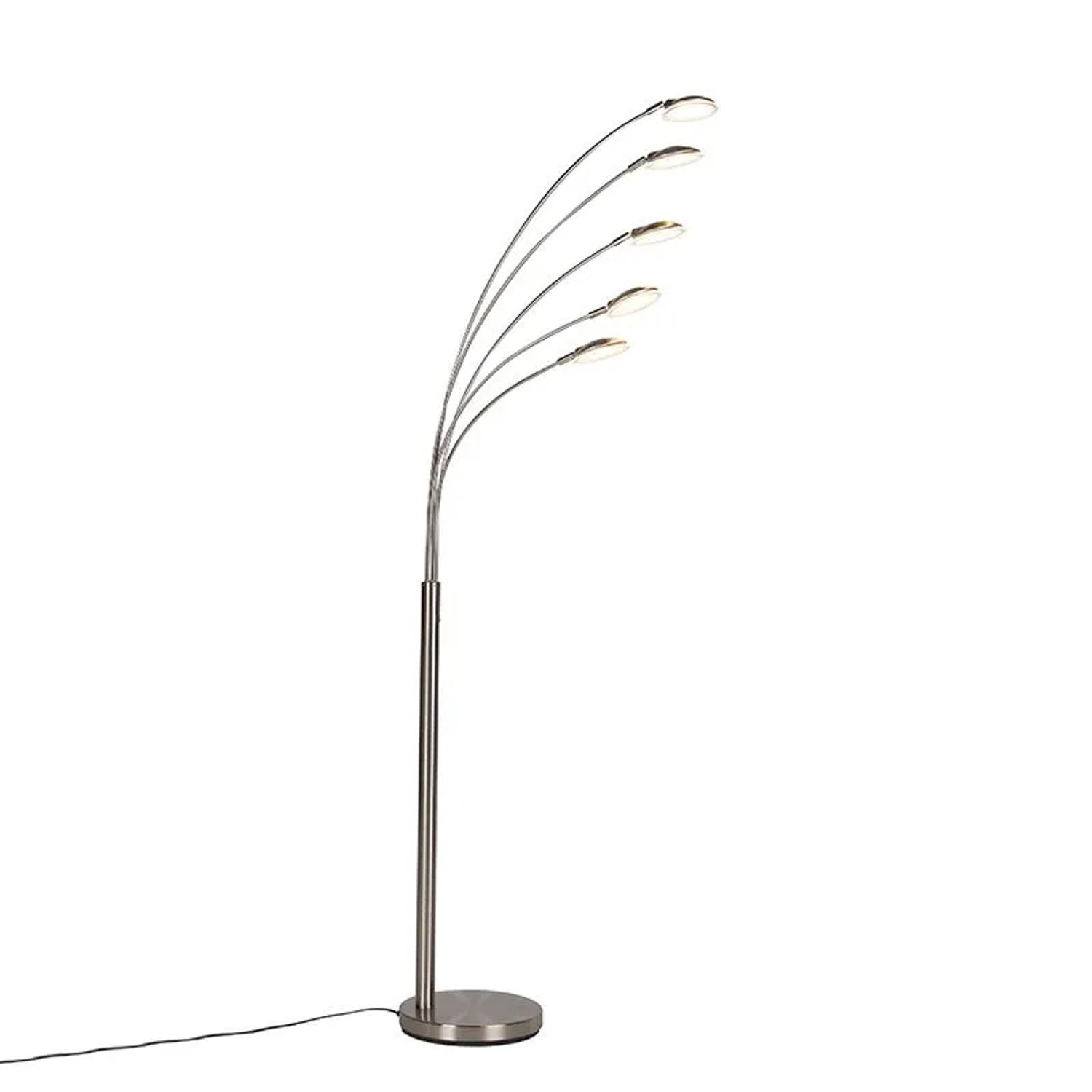 QAZQA Stehlampe Stahl inkl  LED mit Touch Dimmer Sixties TrenTo