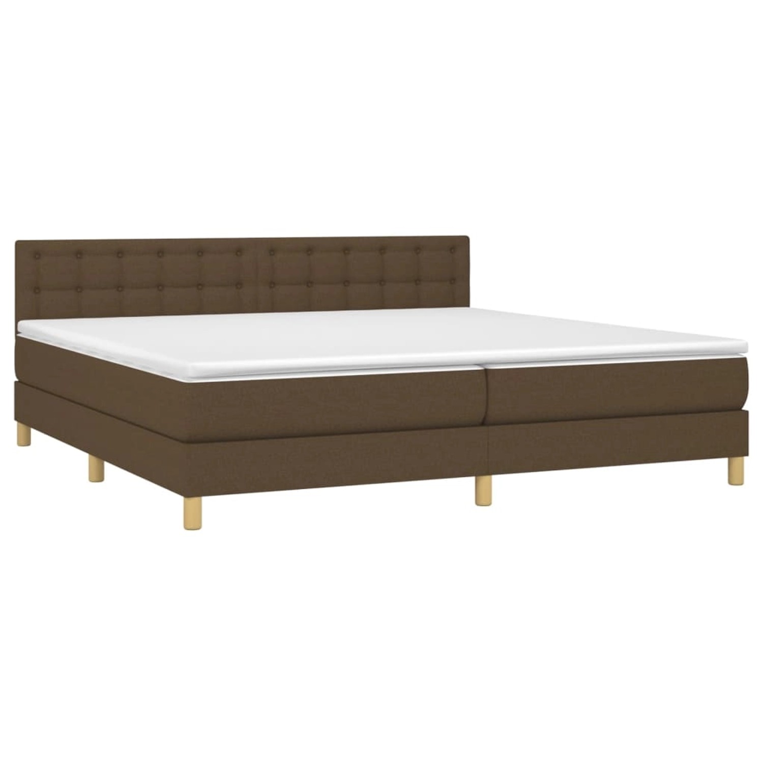 vidaXL Boxspringbett mit Matratze & LED Dunkelbraun 200x200 cm Stoff 313406 günstig online kaufen