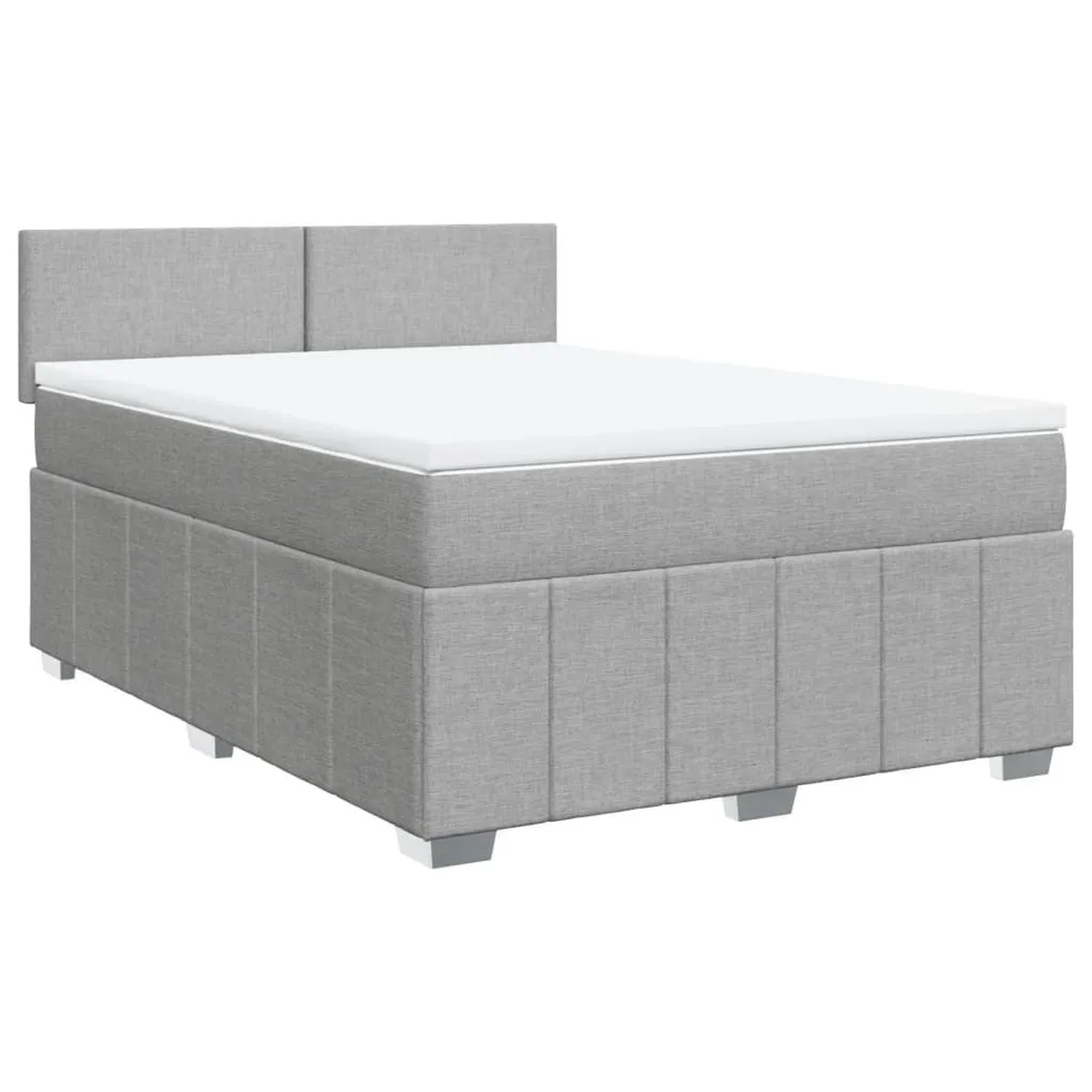vidaXL Boxspringbett mit Matratze Hellgrau 140x200 cm Stoff 3287084 günstig online kaufen