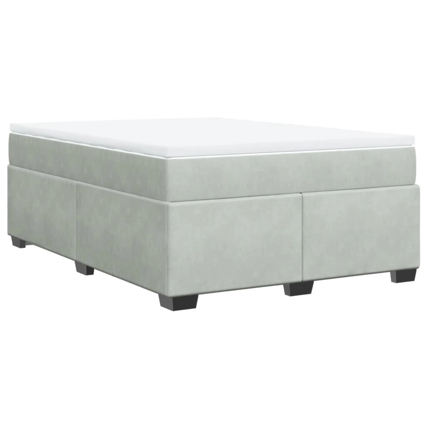 vidaXL Boxspringbett mit Matratze Hellgrau 160x200 cm Samt2103302 günstig online kaufen