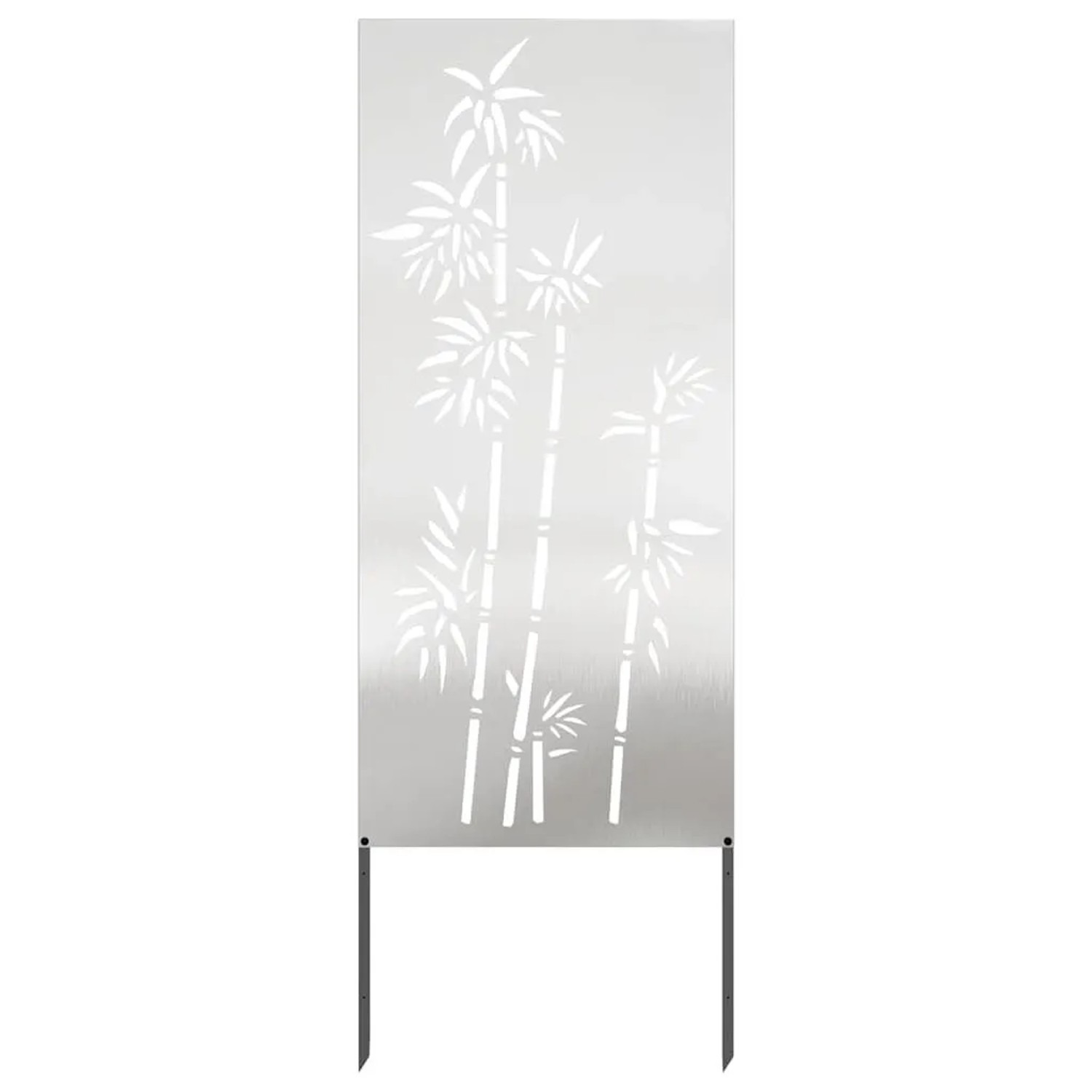 vidaXL Garten Sichtschutz-Leinwand Floral Silber 50 x 140 cm Edelstahl 876298