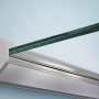 Echtglasvordach mit LED-Beleuchtung, 160x93,5 cm, VSG Glas, klare Optik.
