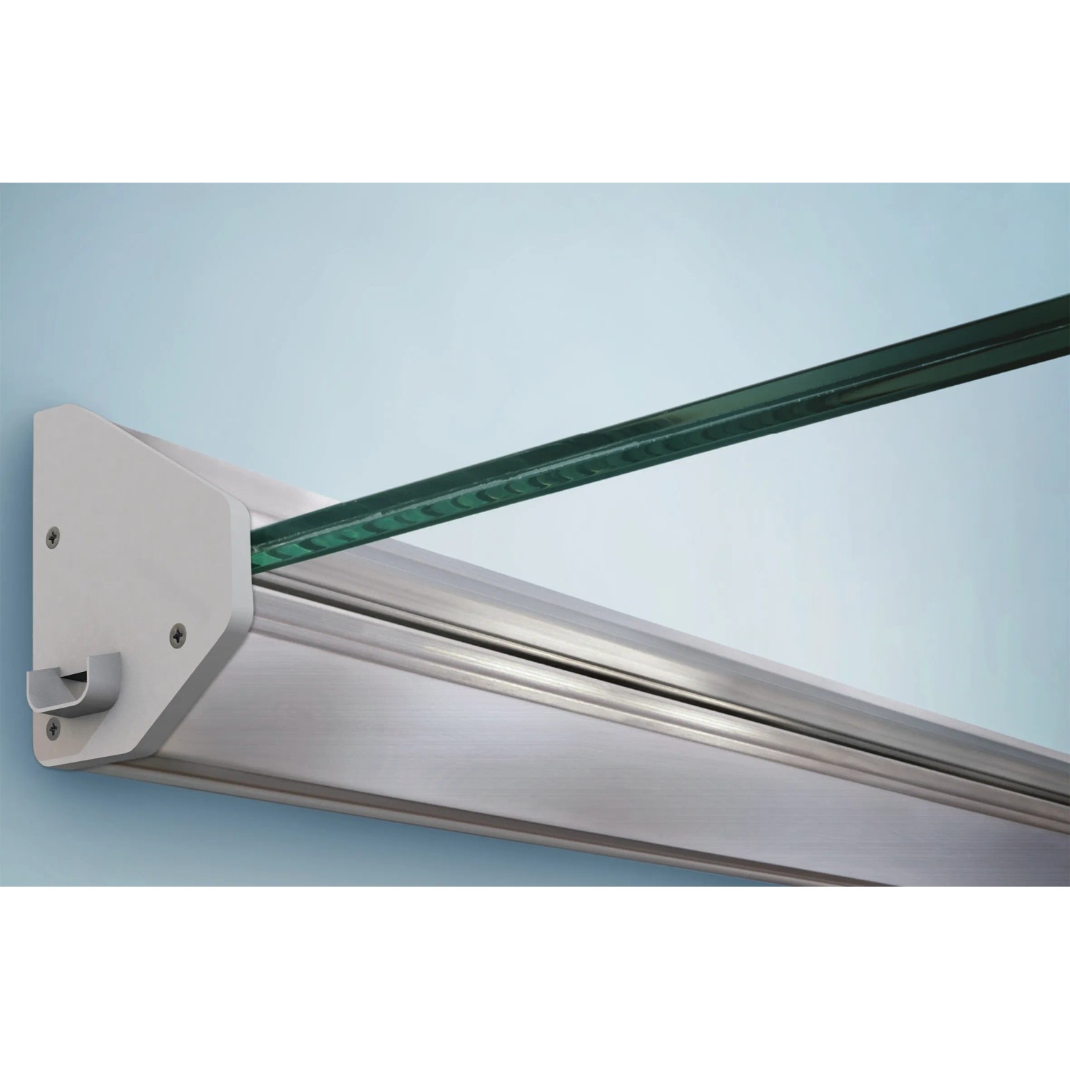 Echtglasvordach mit LED-Beleuchtung, 160x93,5 cm, VSG Glas, klare Optik.
