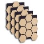 Homestyle4u Akustikpaneele, 4 Holz Wandpaneele in Hexagonform, Natur
