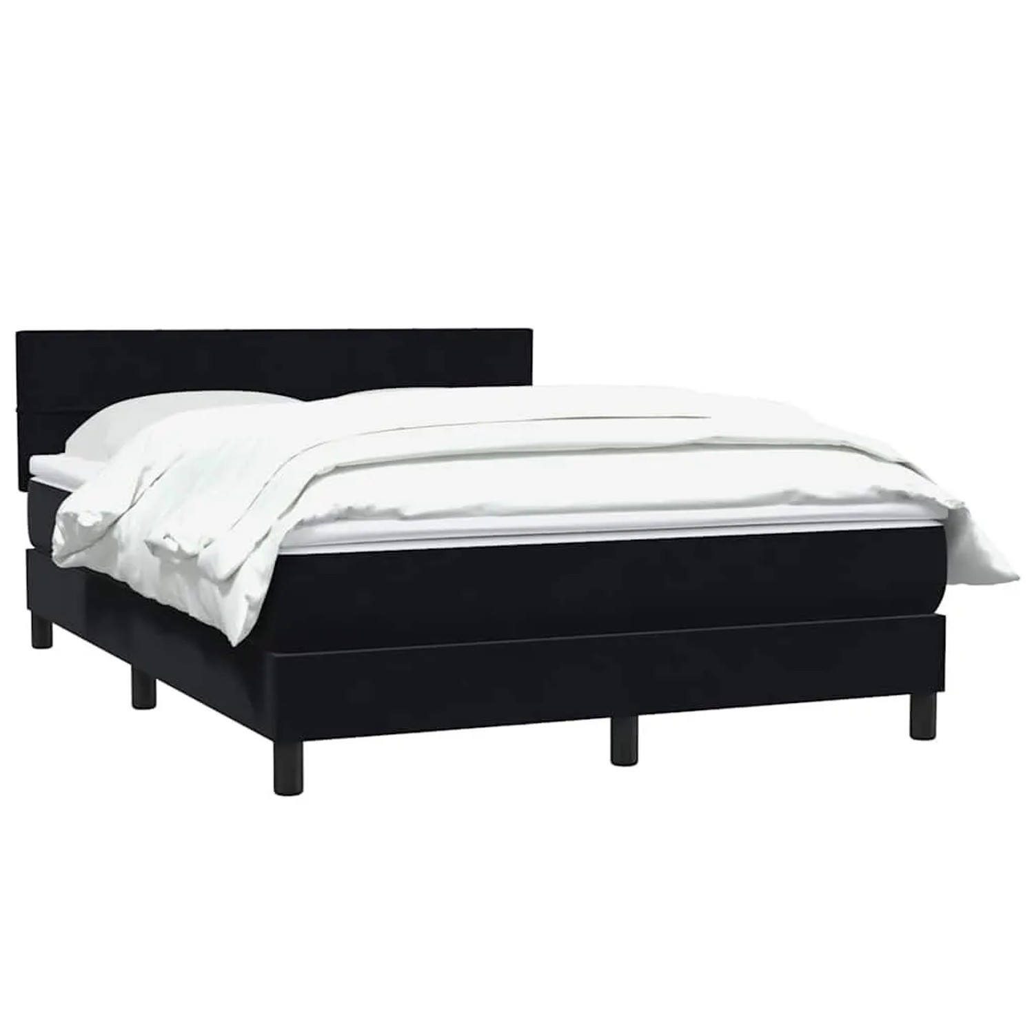 vidaXL Boxspringbett mit Matratze Schwarz 160x210 cm Samt 3316217
