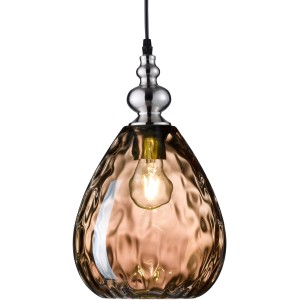 Fischer & Honsel Pendelleuchte Uller, Nickelmatt/Amber Glas, E27 max. 40W