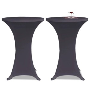 DELUKE Tischhussen Für Stehtische 4er Set AMAU Stretchhusse Ø60cm Anthrazit Hussen Elastisch Stehtischhusse Stehtisch-Abdeckung