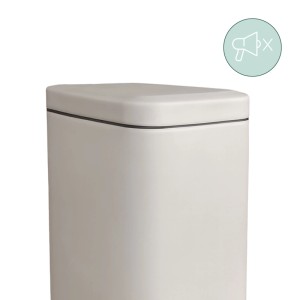 Relaxdays Tretmülleimer Metall Beige Softclose 29,5 cm x 26 cm x 14 cm 1 kg