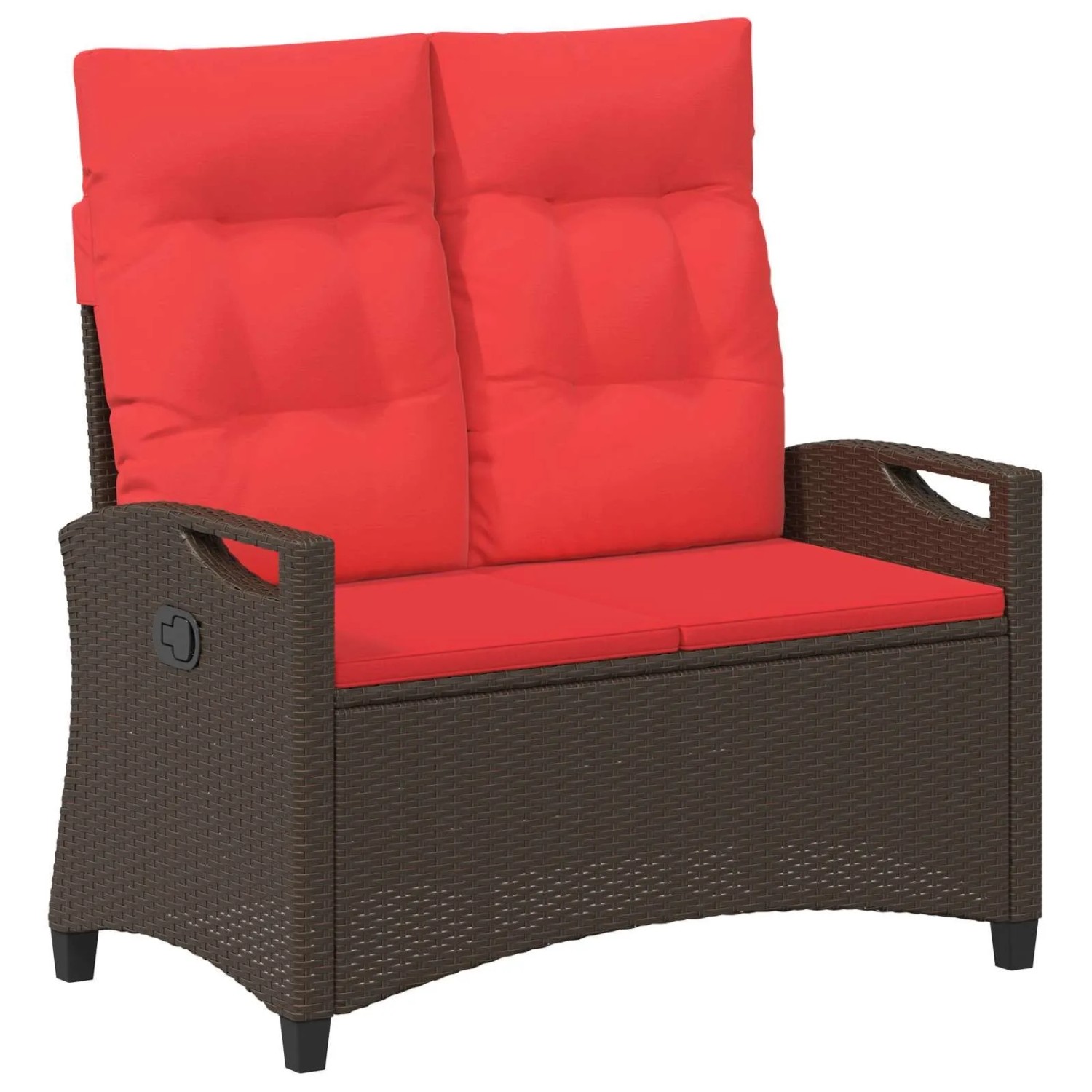 Furnicato Gartenbank Braun Und Rot 105 X 60 X 112 Cm Stahl Und Polyester