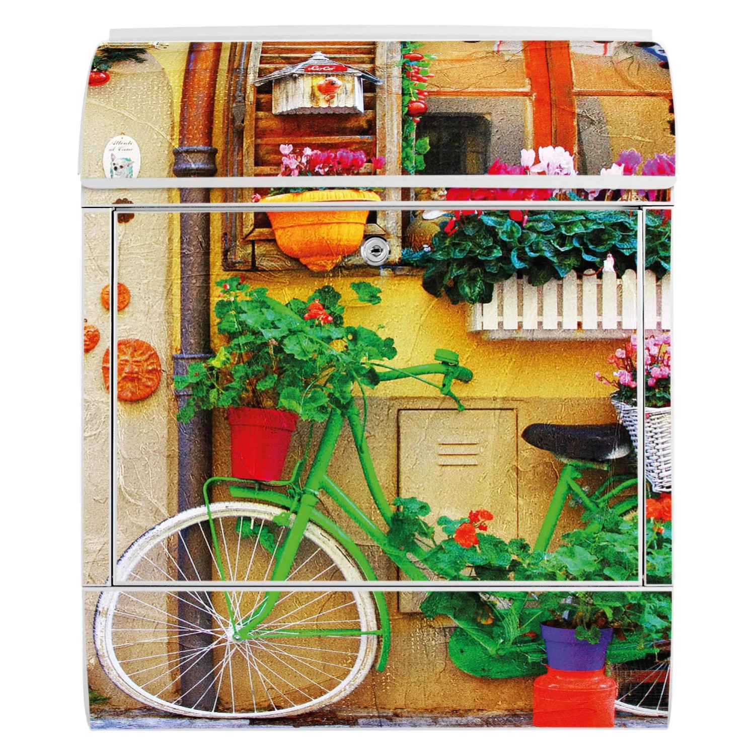 Magnetische Briefkastenabdeckung – Vintage-Motorrad-Flagge, Standardgröße 45,7x53,3 Cm, Polyester