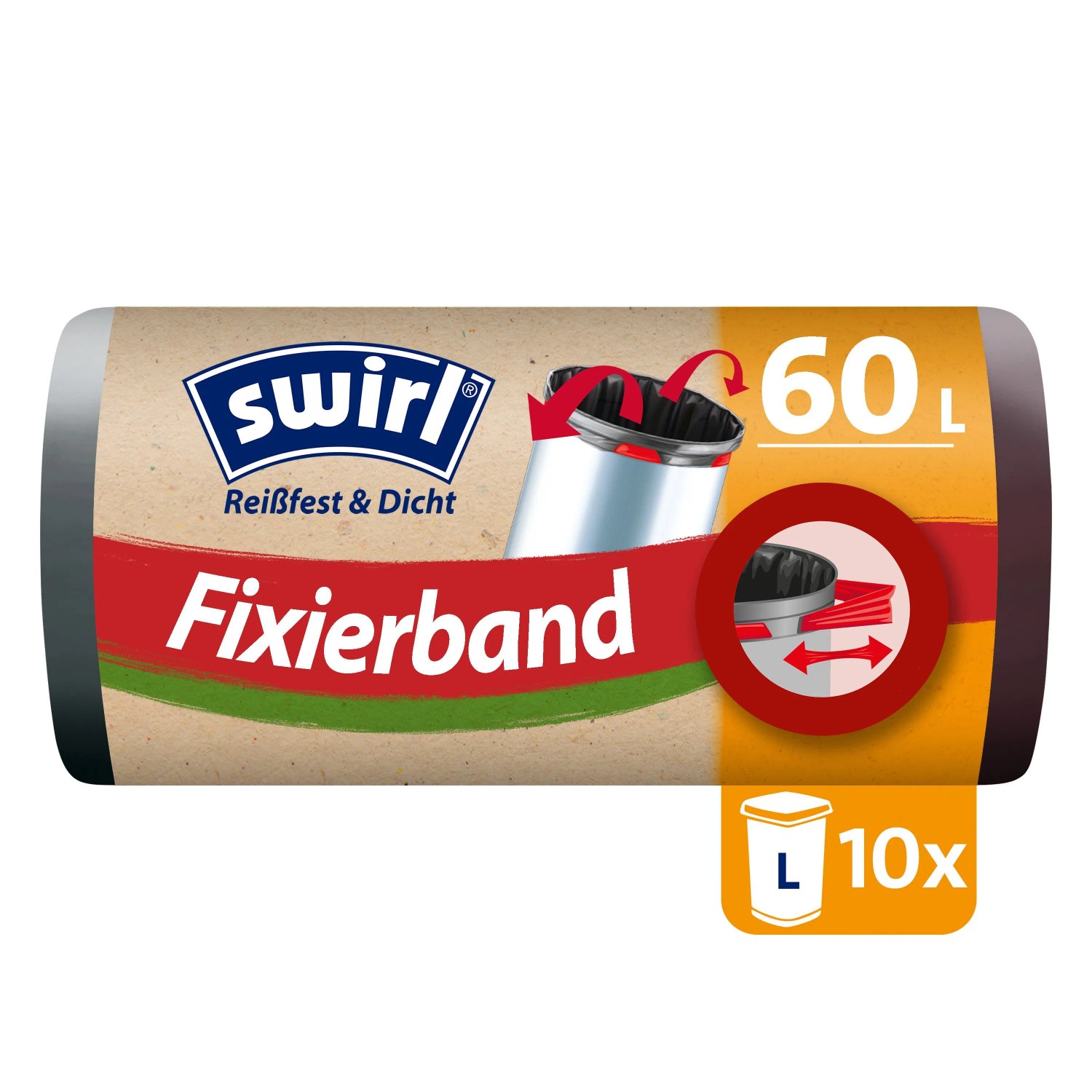 Swirl® Fixierband-Müllbeutel 60, 10 Stück