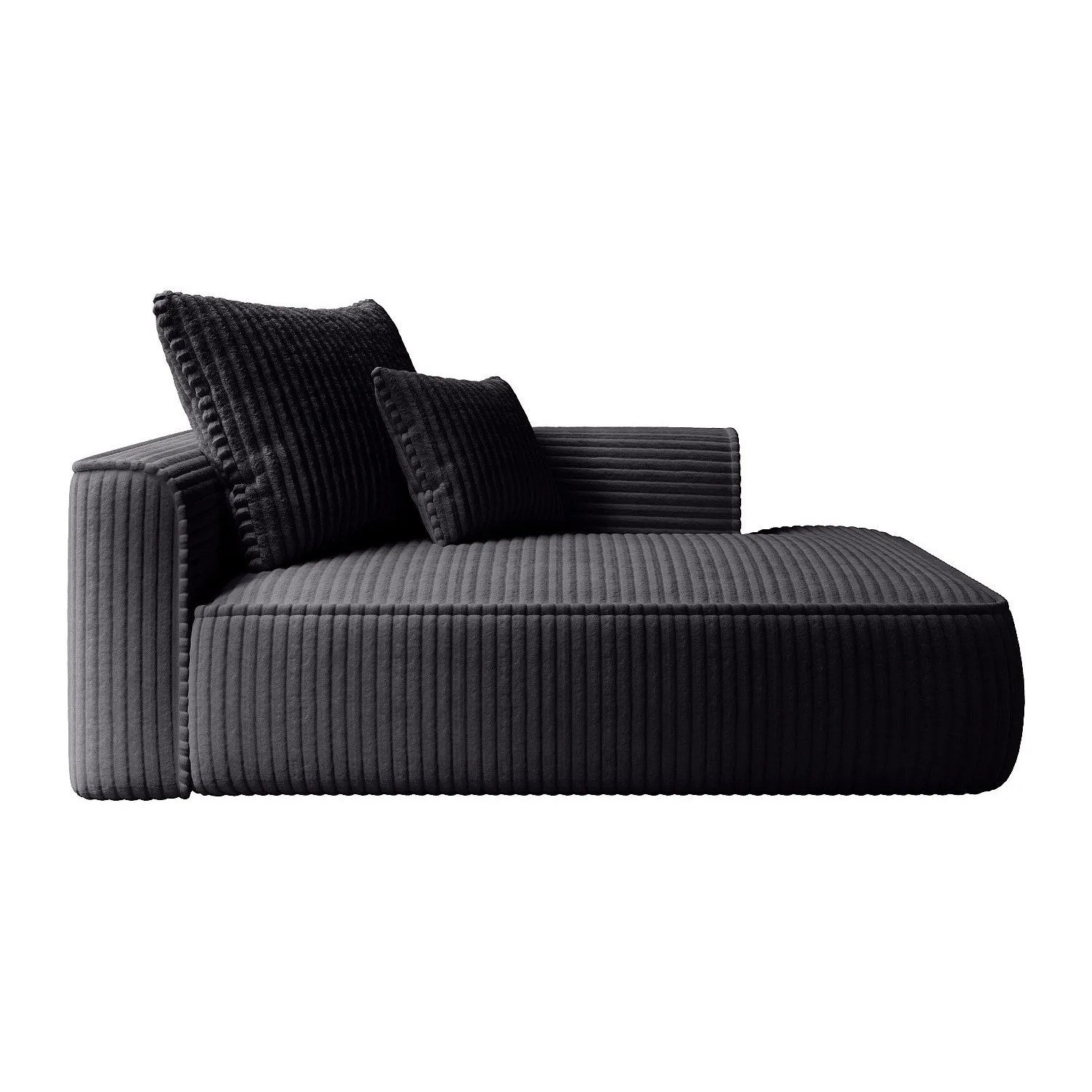 Vente-unique Recamiere Ohne Schlaffunktion Pineta Schwarz 180 cm