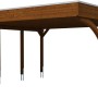 Skan Holz Carport Friesland Set, Nussbaum, 557x555cm, Doppelcarport mit Aluminiumplatten und Holzkonstruktion.