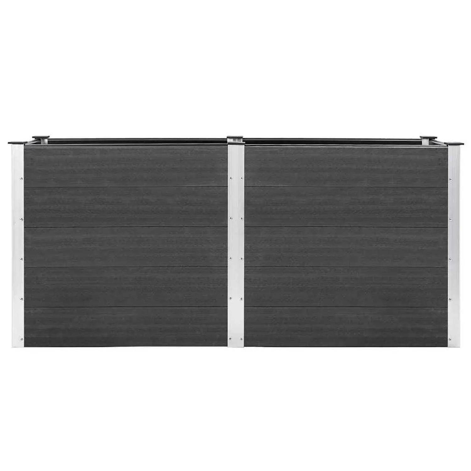 Graues furnicato Garten-Hochbeet (200x50x91 cm) aus WPC. Ideal für Blumen und Kräuter im Garten.