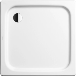 Quadratische, weiße Kaldewei Duschwanne Duschplan 80x80 cm mit seitlichem Ablauf.