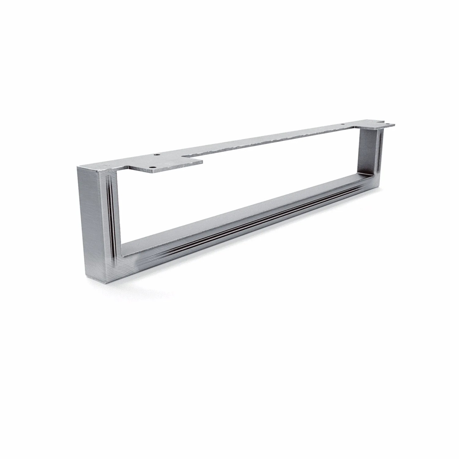 HEVVA Möbelbein GRAZ 10 cm Hoch 50 cm Tief 1 Stück Rohstahl-Klarlack