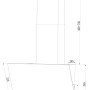Technische Zeichnung: Respekta kopffreie Schräghaube CH-66038-90SAM, 90 cm, Schwarz, mit Maßangaben.