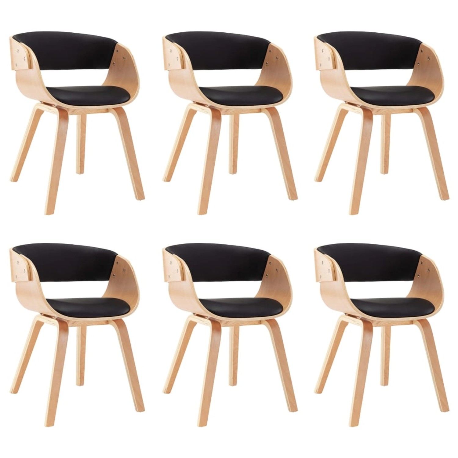 vidaXL Esszimmerstühle 6 Stk Schwarz Bugholz und Kunstleder 278867 günstig online kaufen