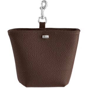 Brauner Hunter Snackbeutel Sofia aus Kunstleder mit Karabiner für Hunde.