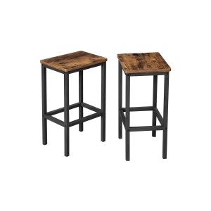 Vasagle Barhocker 2er Set, braun-schwarz, mit Fußstütze. Ideal für Bartisch-Sets.