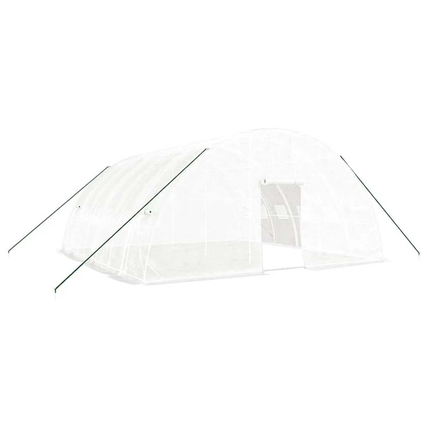 vidaXL Gewächshaus mit Stahlrahmen Weiß 36 m² 6x6x2,85 m 3188117