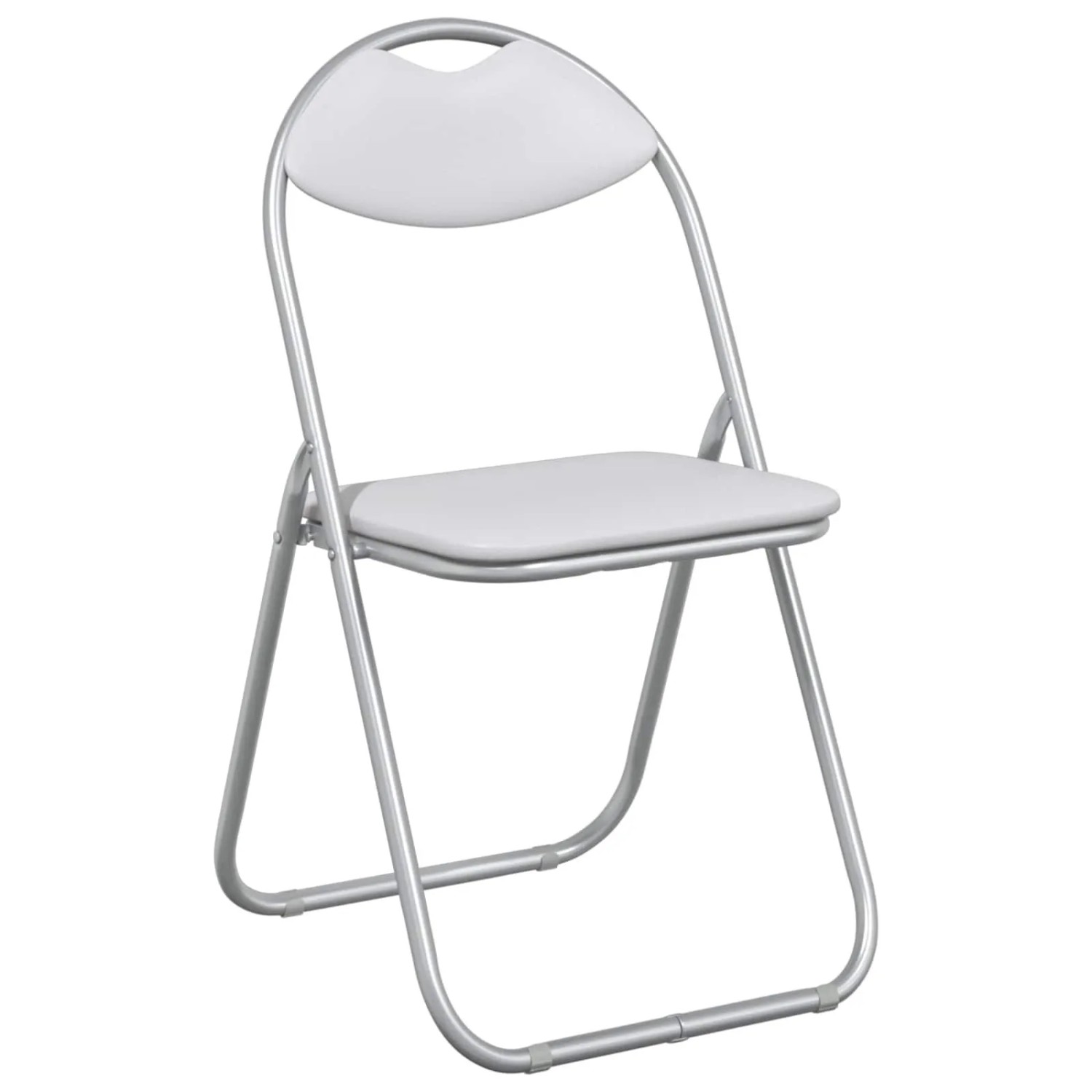 vidaXL Klappstuhl 8 Stk Weiß und Grau 48 x 43,5 x 81 cm Kunstleder 42029063