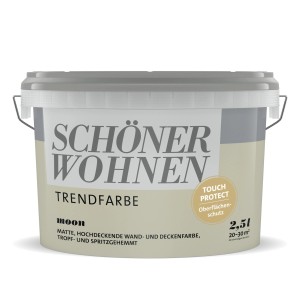 Eimer Schöner Wohnen Trendfarbe Moon, matte Wandfarbe für Innen, 2,5 l.