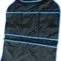 Blauer Autositz-Organizer (48x73cm) mit Fächern für Spielzeug und Zubehör.