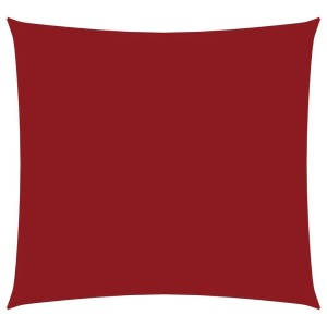 Rotes quadratisches Sonnensegel aus Oxford-Gewebe, 3,6x3,6 m, wasserfest und UV-schützend.