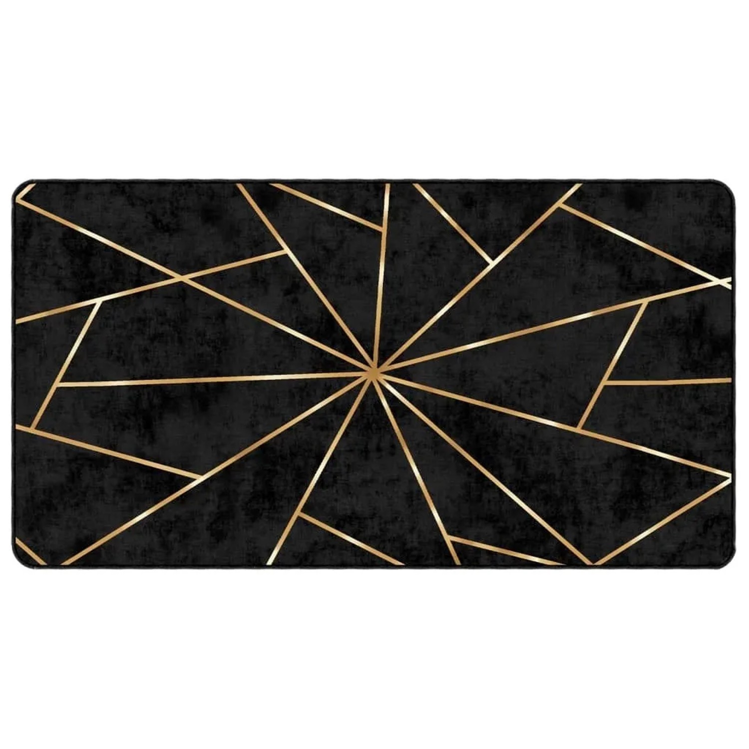 vidaXL Teppich Waschbar Schwarz und Golden 80x150 cm Rutschfest 136615 günstig online kaufen