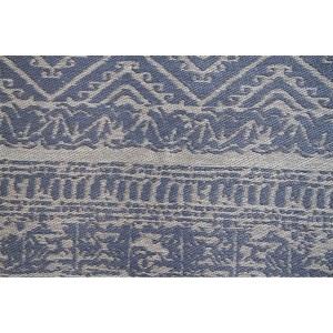 Blauer Vintage Flachflor-Teppich MeGusta, 80x150 cm, mit geometrischen Mustern.