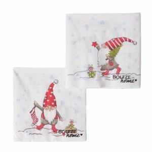 Boltze Servietten Lasse mit Weihnachtsmann-Motiv, 20-teilig, für festliche Tischdeko.