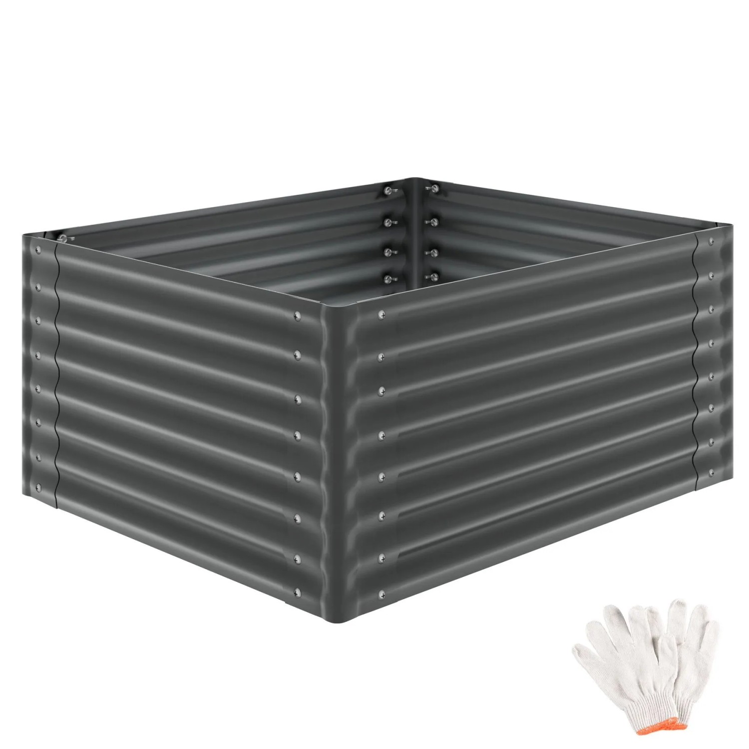 Tectake Hochbeet Blomma Aus Verzinktem Stahl 720 L Fassungsvermögen  120 x 100 x 62 cm Anthrazit