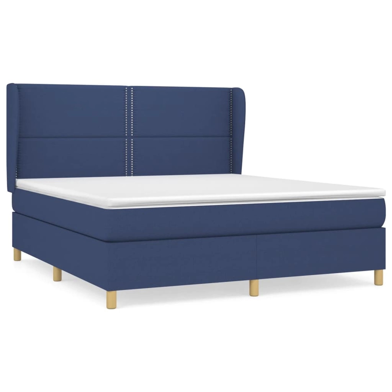 Vidaxl Boxspringbett Mit Matratze Blau 160x200 Cm Stoff günstig online kaufen