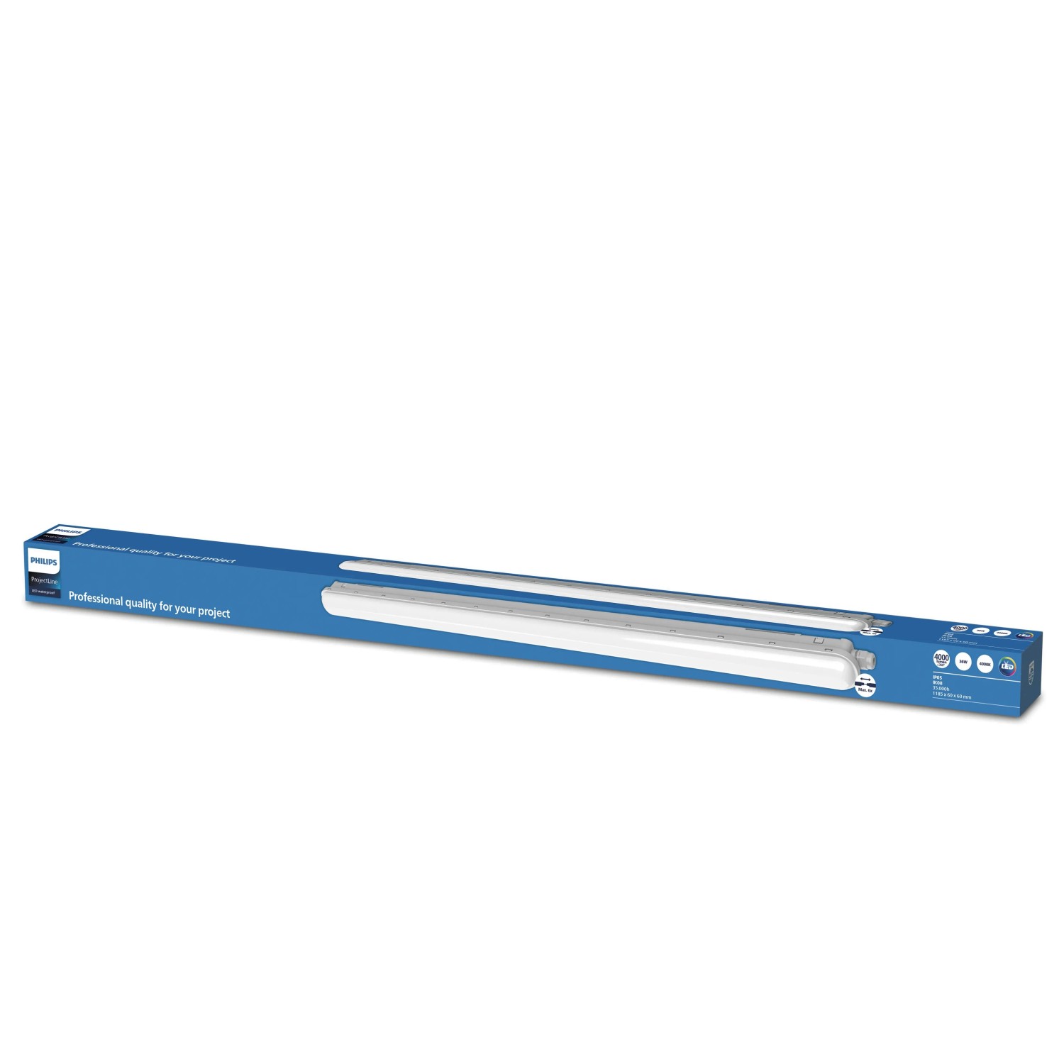 Verpackte Philips Feuchtraumleuchte 36W, 120cm, für Garage & Keller