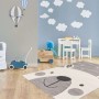 MeGusta Kurzflor Teppich mit Bärenmotiv, silber/weiß, 80x150 cm, im Kinderzimmer.