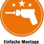 Symbol für einfache Montage und Vorbohrung der ThermoSpace Milano Prime RC2 Haustür.
