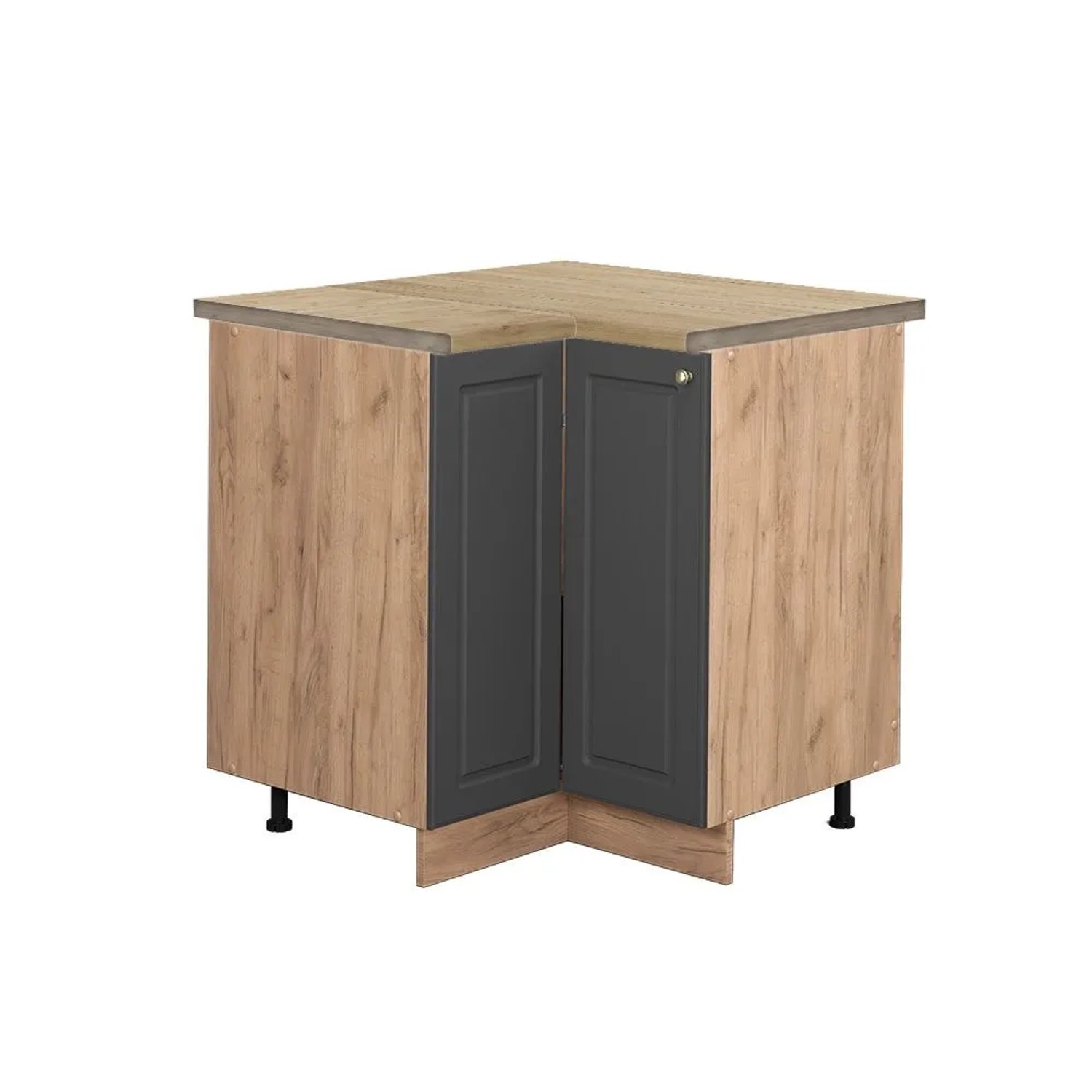 Vicco Eckunterschrank Fame-Line Anthrazit-Gold Goldkraft Eiche 81 cm AP Eiche