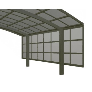 Ximax Carport Seitenwand 3 Module 200 cm Schwarz Sonderfertigung