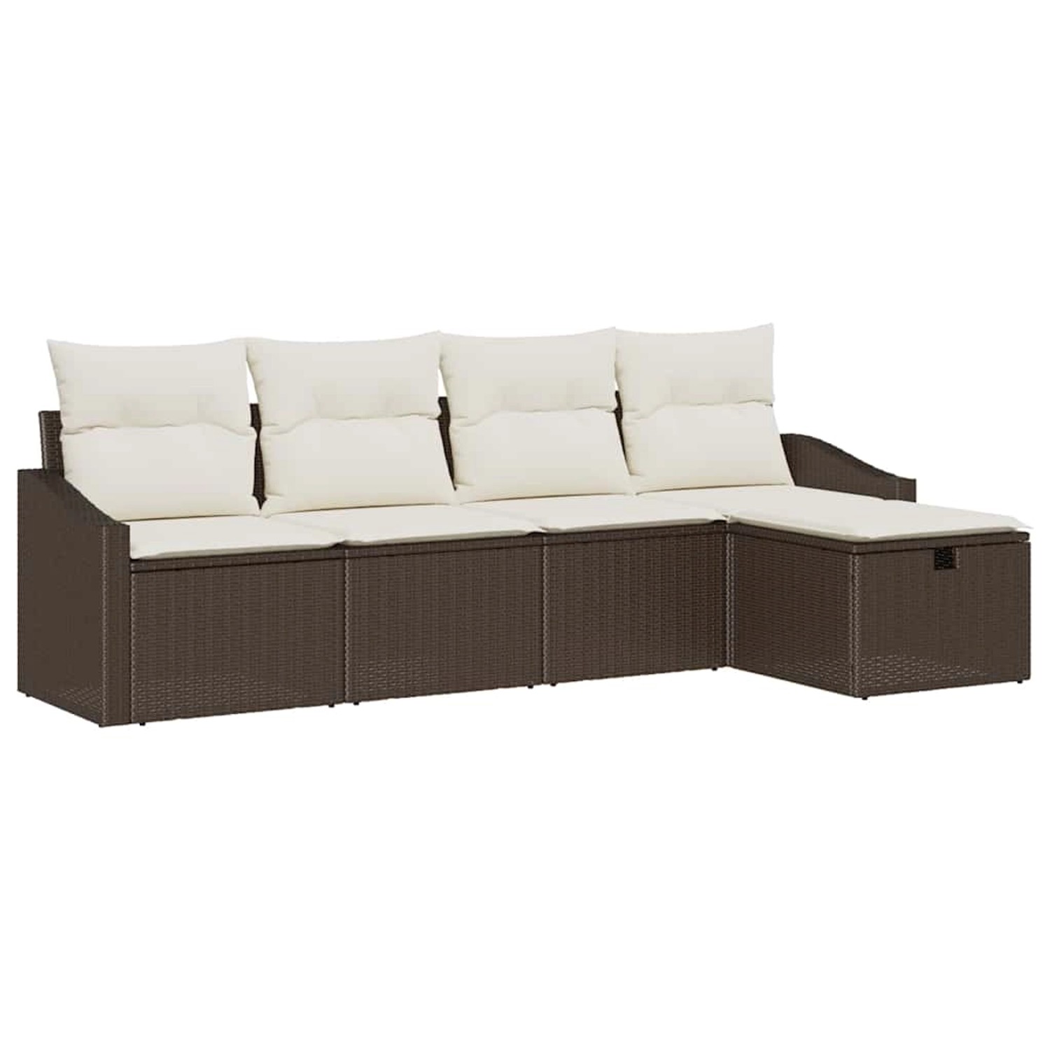 vidaXL Garten-Sofa-Set mit Kissen 5-Tlg Braun Poly Rattan 3359257 günstig online kaufen
