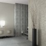 Schwarze Marburg Vliestapete in Travertin-Optik mit Struktur im modernen Wohnraum.