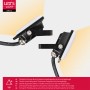 Schwarzer LED Strahler 10W für Außen, flexible Ausrichtung dank Drehgelenk am Montagebügel.