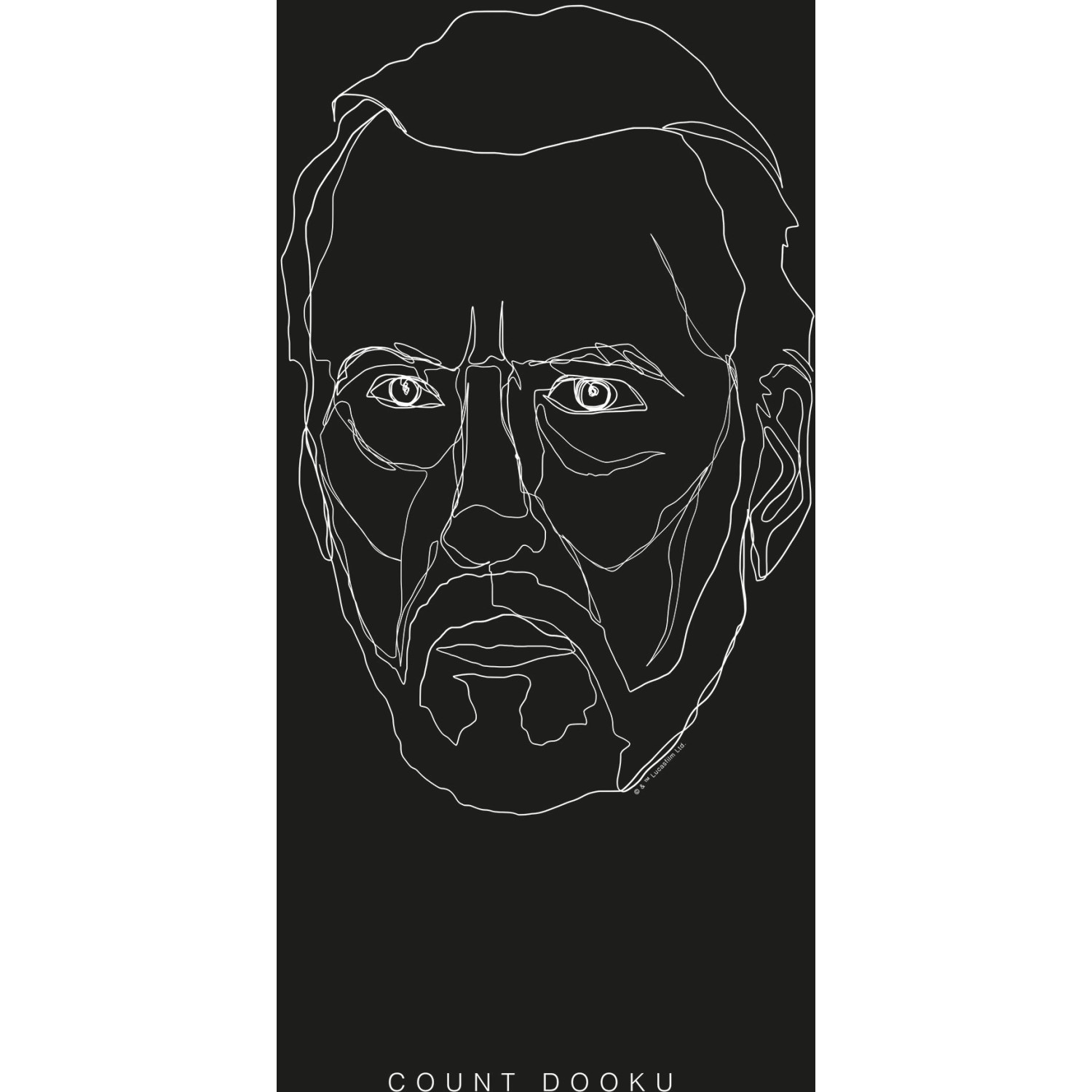 Disney Poster Star Wars Dooku Schwarz-Weiß 30 x 40 cm 611659 günstig online kaufen