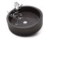 Rundes, dunkles baliv Aufsatzwaschbecken WBA-7070 aus Naturstein, Ø 40 cm.