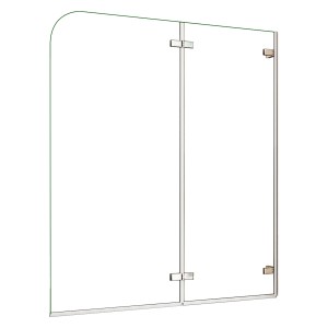 AICA Faltwand Badewanneaufsatz 110x140cm, gebogen, mit Scharnier, 5mm ESG Duschwand