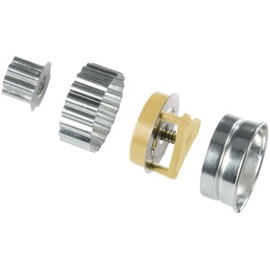 Zenker Ausstechförmchen Linzer Inox Creme 4-tlg. mit Herz, Stern, Blume Motiven.